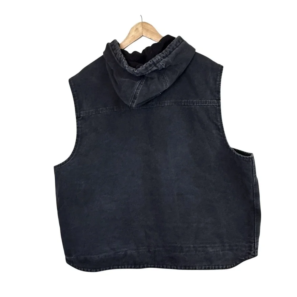 Carhartt Knoxville Fleece Lined Hooded Vest Work XXL 2XL Black Outdoor 101697001